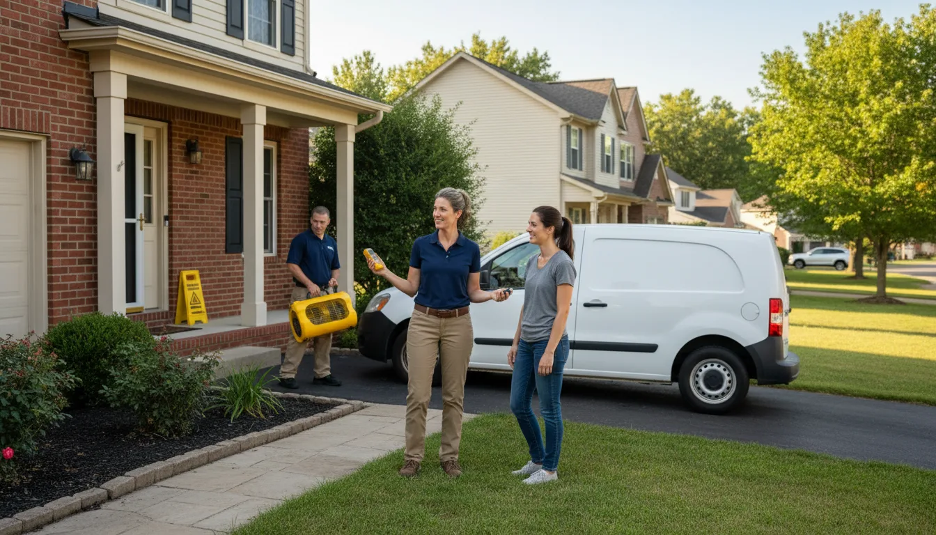 Residential water damage restoration in Columbia, IL